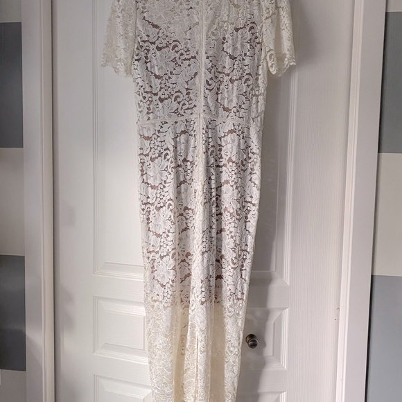 Self Portrait Cream Cord Lace midi dress - Picture 2 of 7